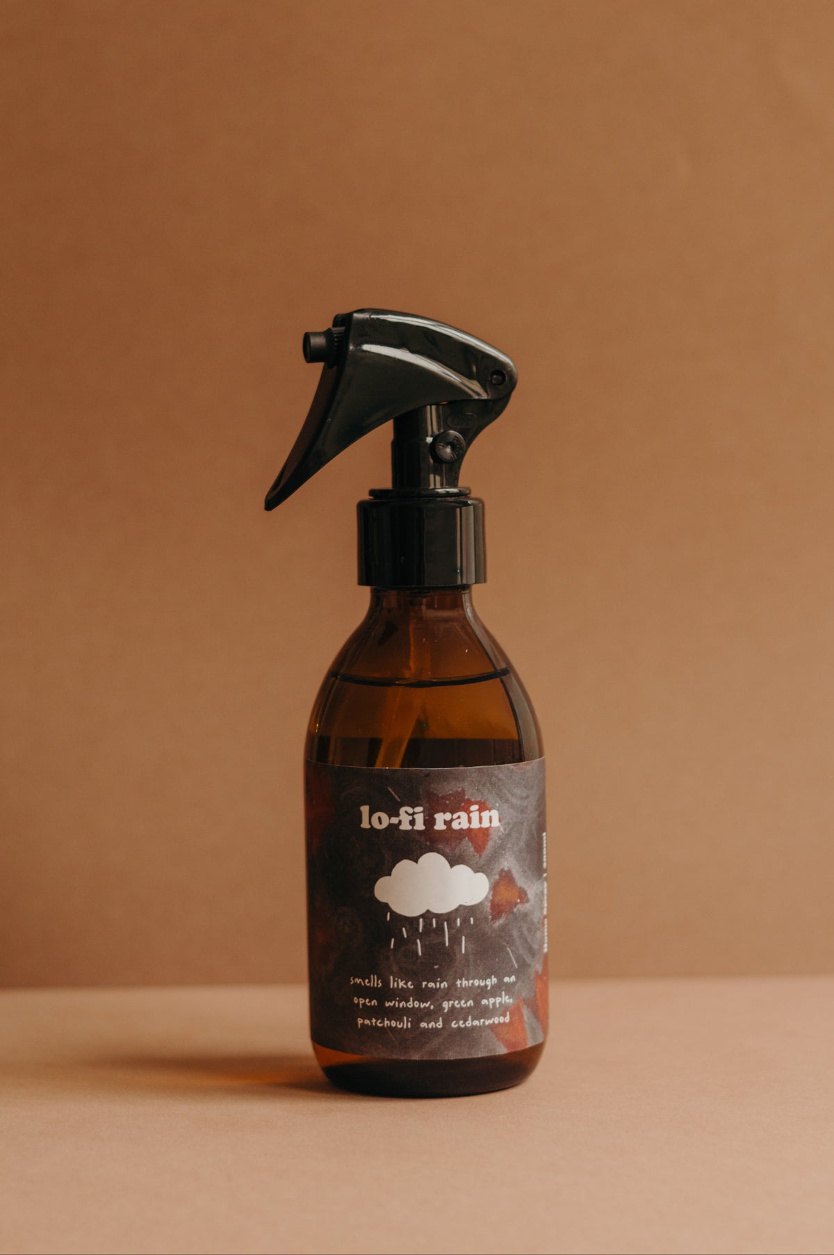 Lo-fi Rain petrichor home spray by otio with green apple, sandalwood, patchouli and woody notes